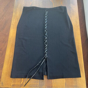 Skirt XL stretch leather Etincelle black elastic belt